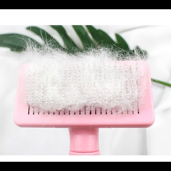 Pet grooming slicker brush- rectangle head- Pink - Picture 3 of 7